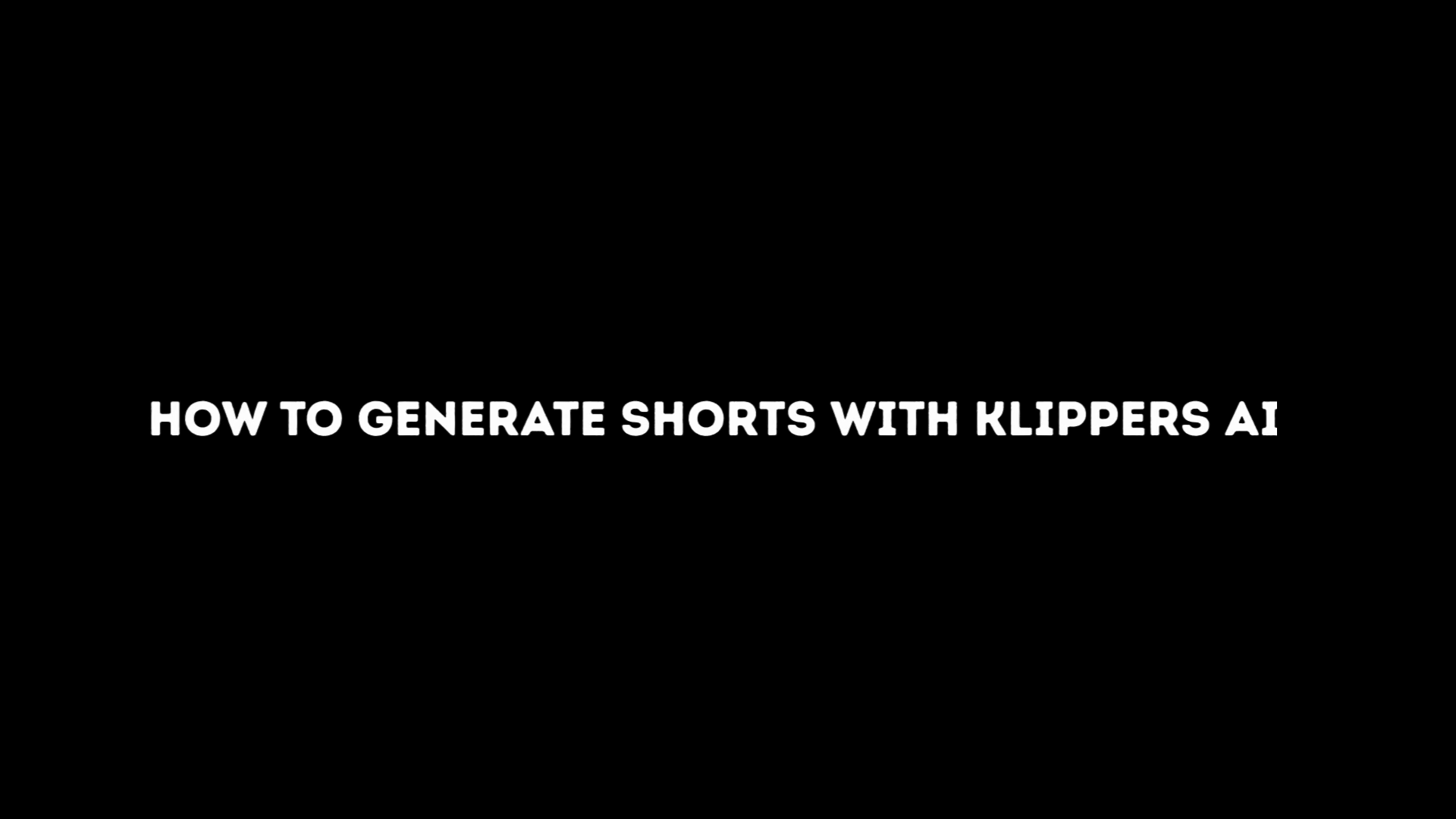 Generate Shorts Tutorial